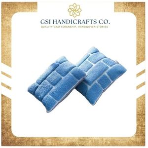 Newest Trending <b>Blue</b> Quilted <b>Throw</b> Pillows Rectangle Solid Color Washable Polyester Decorative Pillow Covers Minimalist Style - Product Image 2