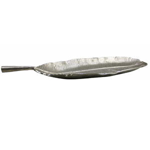 Bandeja de Servir de Estilo Clásico en Forma de Hoja de Aluminio Niquelado Dorado Brillante y Plateado Brillante para Decoración de Mesa Hecha a Mano - Product Image 3