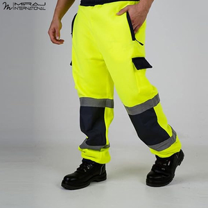 Traje de Trabajo Reflectante Amarillo de Alta Visibilidad, Ropa de Trabajo de Poliéster y Algodón con Múltiples Bolsillos, Uniforme de Seguridad para Hombre - Product Image 6