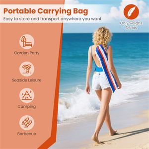 Ombrellone da Spiaggia Portatile 6.5ft UPF50+ Colorato in Poliestere con Rivestimento Argentato 3 Sezioni Facile da Montare Senza Attrezzi - Product Image 6