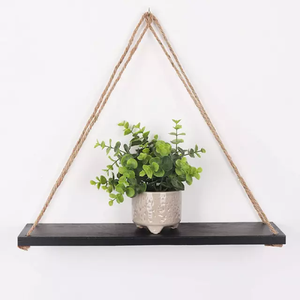 Rustic Wood Wall Shelf Single Tier <b>Hanging</b> Storage Tray <b>for</b> Living Room Plant Display - Product Image 1