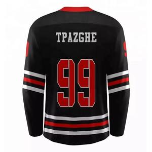 Maillot de hockey sur glace vintage personnalisable, grande taille, col en V, vêtements de sport, broderie sergé, service OEM, couleur personnalisée, protection UV - Product Image 6