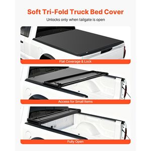 Copertura Morbida Impermeabile Tri-Fold per Cassone Ford F-150 2015-2025 da 5.5 ft (67.1 Pollici) - Compatibile con Coperture per Cassone del Camion - Product Image 3
