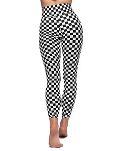 Leggings Deportivos para Mujer, Cintura Media-Alta, Estampado a Cuadros, Efecto Levanta Glúteos, Ropa de Gimnasio, Yoga, Running y Fitness - Product Image 3