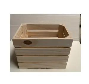 Cajas de madera de fábrica para estanterías de construcción-3 cajas de almacenamiento de madera decorativas-Decoración de cajas