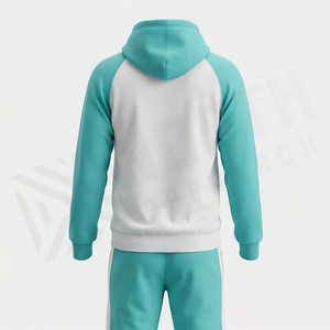 Survêtement unisexe à capuche avec blocs de couleur, sweat-shirt décontracté à manches longues avec cordon de serrage et poches latérales, vêtement d'automne pour adultes - Product Image 2