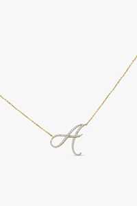 Collar con colgante inicial de diamante en oro macizo de 14K y 18K, con diamantes cultivados en laboratorio, engaste pavé, para uso diario, joyería fina de lujo para mujer, regalo - Product Image 3