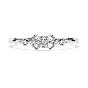 Princess Cut Lab-Grown Diamond Classic Solitaire Engagement <b>Ring</b> <b>Secure</b> Four Prong Setting High Polish 10K Gold Band IGI - Product Image 1