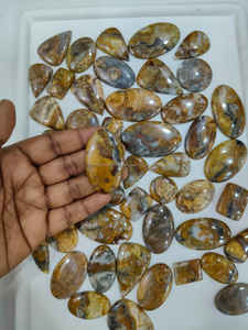 100% jasmin naturel jaspe pierres précieuses en vrac Cabochon mélange forme et taille jasmin jaspe pierres précieuses Lot fait à la main faisant des bijoux - Product Image 3