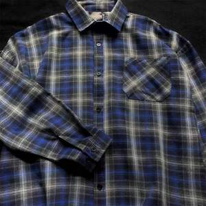 Unisex <b>Flannel</b> <b>Overshirt</b> Corduroy Collar Long Sleeve Plaid Button Up Casual Outdoor Shirt - Product Image 3