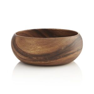 Bol de service en bois d'acacia de forme personnalisée, fait main, écologique, pour salade et fruits, vaisselle décorative - Product Image 1
