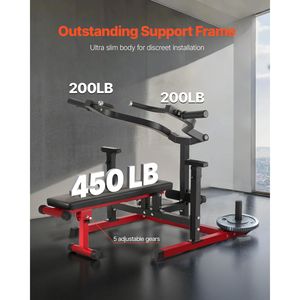 Sistema Home Gym Regolabile 450 LBS, Macchina Chest Press con Panca Piana Inclinabile e Braccioli Convergenti Indipendenti per Allenamento Pettorali Superiori - Product Image 2