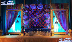 Impresionante Decoración de Escenario para la Noche de Sangeet y Mehndi, Decoración Clásica y Colorida para la Noche de Sangeet, Decoración de Escenario para Bodas Indias, Noche de Mehndi - Product Image 5