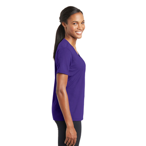 Camiseta de cuello en V lisa para mujer, manga corta, suave, informal, ligera, transpirable, para uso diario. - Product Image 3
