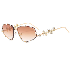 Lmamba 81088 Luxury Bling Y2k Sunglasses Women Rhinestone Small Oval <b>Shades</b> Fashion Metal Frame Diamond <b>Sun</b> Glass - Product Image 6