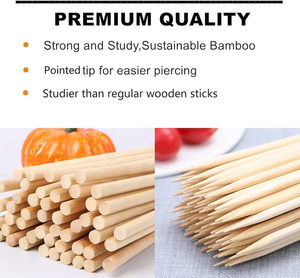 Brochettes en bambou naturel de qualité alimentaire, bâtonnets de barbecue jetables en bois pour viande, fruits, fourniture d'usine - Product Image 3