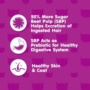 Nourriture sèche fonctionnelle pour chats adultes 1,1 kg, contrôle des boules de poils, favorise une digestion saine, réduit les boules de poils, fabriqué en Malaisie - Product Image 3