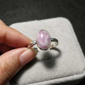 Natural Pink Kunzite Bezel Set Certified <b>Ring</b> 925 Sterling Silver Oval Cabochon Gemstone Handmade Fine Jewelry Gift for Women - Product Image 3