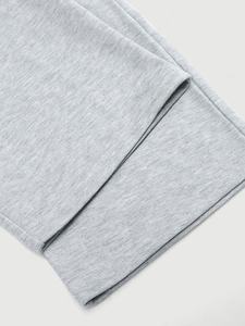 Ensemble de survêtement unisexe gris à capuche 100% coton, manches longues, coupe ample, couleur unie, vêtements décontractés d'automne avec poches latérales - Product Image 6