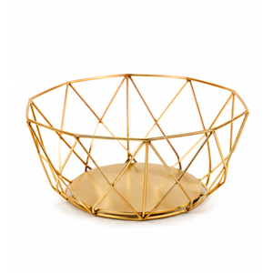 Modern Stainless Steel Wire Fruit <b>Basket</b> Pedestal Base Metal Fruit Bowl Centerpiece Luxury Countertop Kitchen Vegetable <b>Basket</b> - Product Image 2