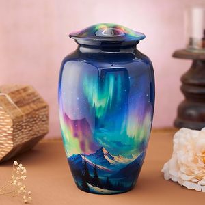 Reliable Manufacturer Affordable Adult Ashes Urn Manufactured from Strong Metal Material with Elegant <b>Memorial</b> Decorative Finish - Product Image 5