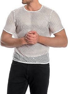 T-shirt transparent en strass à col rond, léger, séchage rapide, en maille transparente, sexy, coupe ajustée pour le fitness - Product Image 5