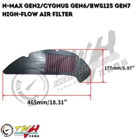 TWH N-MAX GEN2 CYGNUS GEN6 BWS GEN7 Filtre à air haut débit pour moto de course pour YAMAHA