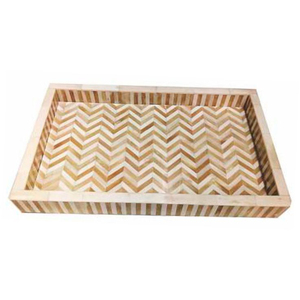 Plateau de service en bois perlé de qualité supérieure, de forme rectangulaire, pour la maison et l'hôtel, pour servir des aliments et des boissons, fait à la main - Product Image 4