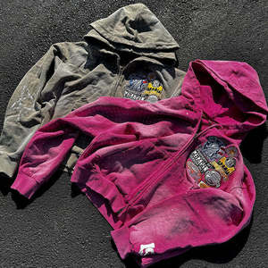 Sweat à capuche unisexe 100 % coton molletonné léger coupe ample avec broderies et strass, impression numérique, écologique - Product Image 1