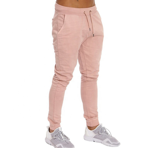 Men's Gray Sweatpants Elastic Waist Drawstring Casual Joggers With Side Pockets Breathable Knitted Cotton Pants Autumn Wear - Product Image 4
