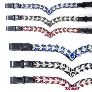 Accesorios de Equitación de Lujo: Cabezada de Cuero con Cristales de Doble Hoja y Botón de Liberación Rápida Rivoli de 10mm - Product Image 6