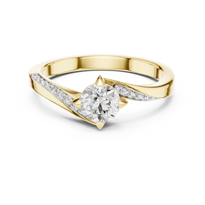 Diamante Clásico Cultivado en Laboratorio, Corte Brillante, Oro Amarillo Sólido de 18 Quilates, Chapado en Rodio, para Mujer, Anillo de Compromiso, Regalo de San Valentín, Evento Glamuroso, Uso Diario - Product Image 1