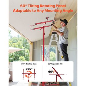Sollevatore per Cartongesso da 11 Piedi, Capacità 150 Libbre, Braccio Telescopico Regolabile, Ruote Bloccabili, per Costruzioni - Product Image 3