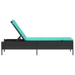 Chaise longue de patio noire et blanc crème - Product Image 5