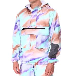 OEM Windbreaker Wind Breaker Sets Windproof Men Custom Polyester <b>Tracksuit</b> Zipper Hoodie and Shorts Two Piece Set - Product Image 3