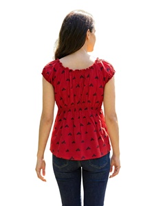 Blusas Elegantes de Rayón para Mujer, Manga Corta, Botones Geométricos, Estilo Vintage, Borlas Simples, Blusas Casuales Tejidas, Ecológicas, Primavera Otoño - Product Image 4