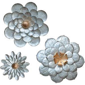 Arte de Pared de Diseño Elegante, Arte de Pared de Hierro Galvanizado con Forma de Flor, Decoración Colgante para el Hogar, Sala de Estar y Comedor, Hecho a Mano - Product Image 1