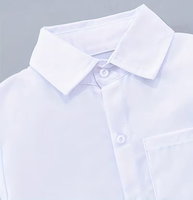 Academic White Shirt Classic Minimalist Style Pure White Patch Pocket Short-sleeved High School Uniform 100% Cotton Bangladesh