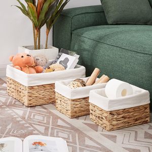 Nouveau Panier en Jacinthe d'Eau Naturelle, Vente en Gros, Fait Main, Tressé, Organisateur de Rangement, Écologique, Décoration d'Intérieur, Fournisseur Direct d'Usine - Product Image 1