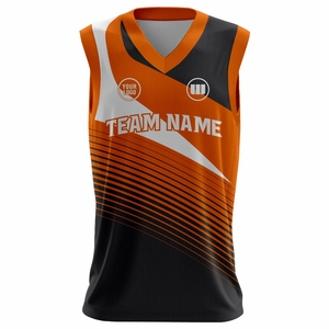 Uniforme de basket-ball personnalisé avec impression sur le devant, 100% polyester, antibactérien, fournisseur mondial de vêtements d'équipe professionnels - Product Image 2