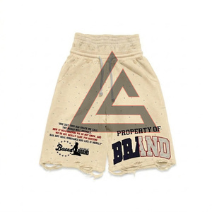 Ensemble court vintage ample personnalisé tendance 2026 pour homme : sweat à capuche zippé orné de strass et short à double taille et jambes larges - Product Image 6
