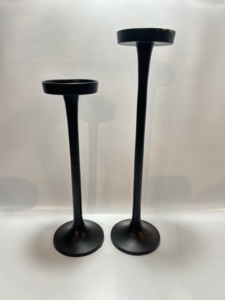 Modern Matte <b>Black</b> <b>Metal</b> <b>Candle</b> <b>Holders</b> Set Aluminum Tall Taper Candlestick Stands Minimalist Table Centerpiece Home Decor - Product Image 2