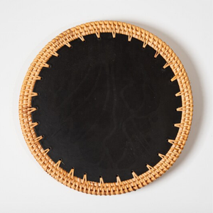 Best Selling Products Rattan <b>Tray</b> with Mother of Pearl Inlay Wooden Base Serving <b>Tray</b> for <b>Breakfast</b> Wholesale From Vietnam - Product Image 2