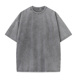 Camiseta Retro OEM 100% Algodón Grueso para Hombre, Talla Grande, Impresión DTG, Logotipo, Lavado Ácido, Estilo Vintage, Personalizada - Product Image 2