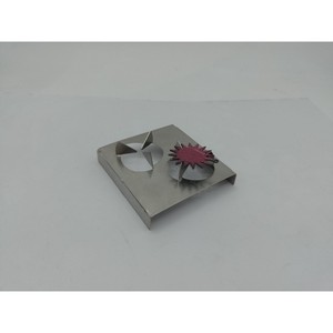 New Arrival Stainless Steel Square Trivet with <b>Red</b> Sun Design Non-Slip Modern Table Mat - Product Image 1
