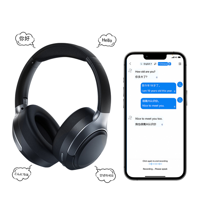 Instant Two-way Voice Ai Translator Headphone 144 Languages Translator Devices Smart Language Translator Headset for Travel