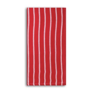Serviette de cuisine rouge à rayures, design de Noël, avec taille et logo personnalisés, pour usage en cuisine. - Product Image 2