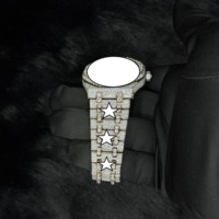 Maßgefertigte Hip-Hop Herren Analoguhr mit Glaszifferblatt Vereist mit Moissanit-Diamanten Edelstahl Automatische Mechanische Armbanduhr