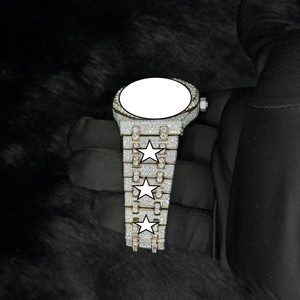 Reloj de Pulsera Mecánico Automático de Acero Inoxidable con Diamantes Moissanite y Esfera de Cristal Analógica Personalizado para Hombre, Estilo Hip Hop - Product Image 5