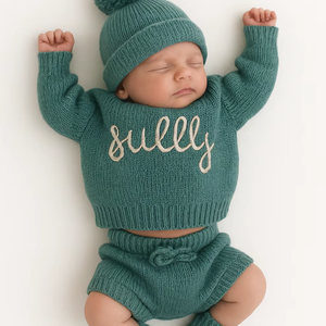 Newborn Baby Essentials <b>Knit</b> <b>Set</b> Soft Warm Infant Clothing Winter Outfit Comfortable Custom Design Manufacturing - Product Image 1